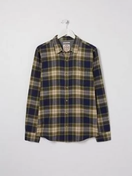 FatFace Bramshot Check Shirt - Dark Green , Dark Green Size M Men