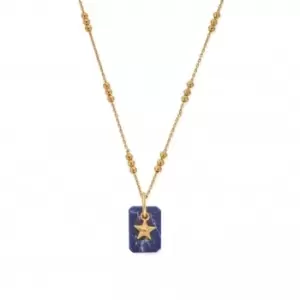 Gold Triple Bobble Chain Sodalite Star Necklace GNTBB3383