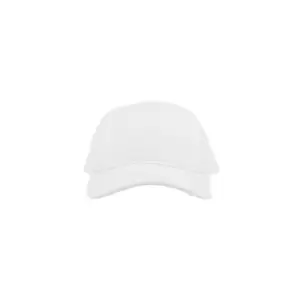 Atlantis Rapper Destroyed 5 Panel Weathered Trucker Cap (One Size) (White/White)