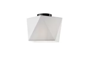 Carla Semi Flush Light, Fabric Shade White, 1x E27