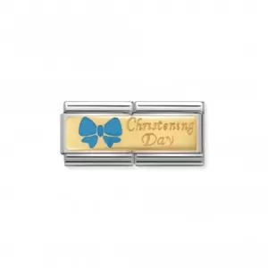 Nomination Composable Classic Double Gold Light Blue Christening Day Link 030720/05