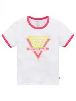 Vans Neon Tri Glitter Girls T-Shirt - White/Pink