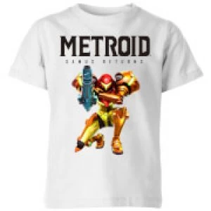 Nintendo Metroid Samus Returns Colour Kid's T-Shirt - White - 5-6 Years