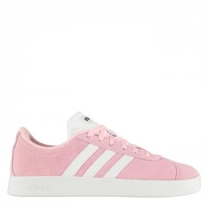 adidas VL Court Suede Junior Girls Trainers - Pink/White