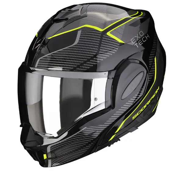 Scorpion Exo-Tech Evo Animo Black-Neon Yellow Modular Helmet S