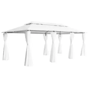 Vidaxl Gazebo With Curtains 600X298X270 Cm White 180G/M²