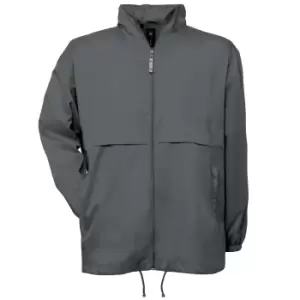 B&C Mens Air Lightweight Windproof, Showerproof & Water Repellent Jacket (M) (Dark Grey)