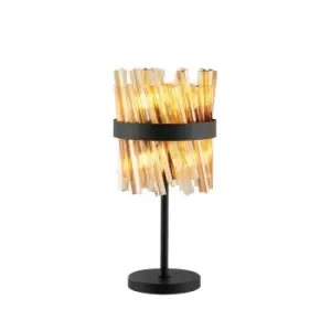 Lysander 6 Light G9, Table Lamp, Satin Black, Amber