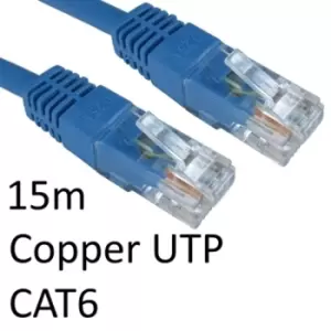 RJ45 (M) to RJ45 (M) CAT6 15m Blue OEM Moulded Boot Copper UTP Network Cable