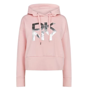 DKNY Cropped Hoodie - Rose/Silv rw4