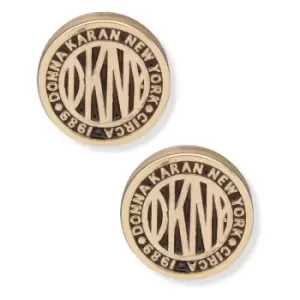 Ladies DKNY Gold Plated Stainless Steel Logo Stud