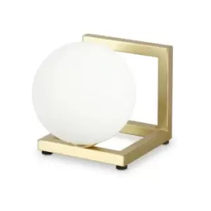 Ideal Lux angolo Globe Table Lamp Brass, In-Built Switch