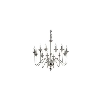 Ideal Lux Artu' - 12 Light Crystal Chandelier Chrome Finish, E14