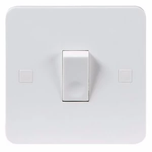 KnightsBridge Pure 4mm 10A White 1G 2 Way 230V Electric Wall Plate Switch