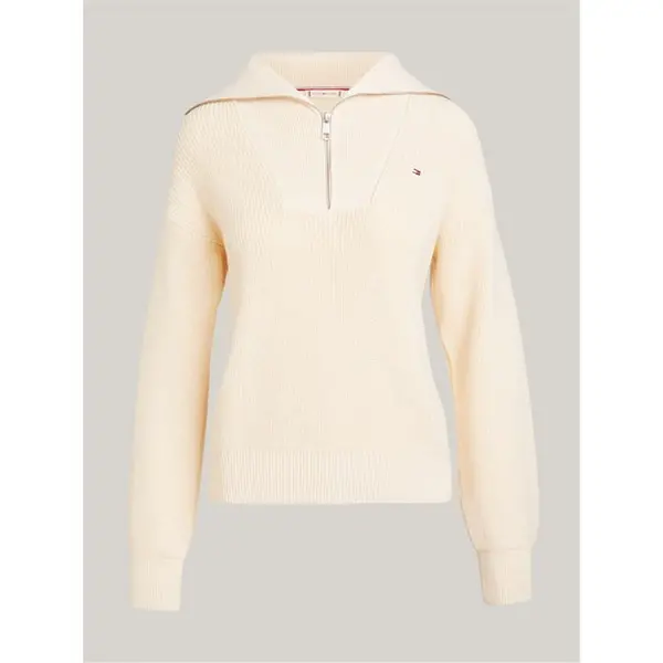 Tommy Hilfiger CO CARDI STITCH half ZIP SWT 8 (XS) Cream 31399169310