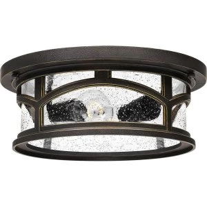 2 Light Flush Mount - Palladian Bronze Finish, E27