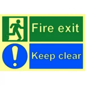 Fire Exit (Man Left) - PHS (300 X 150MM)