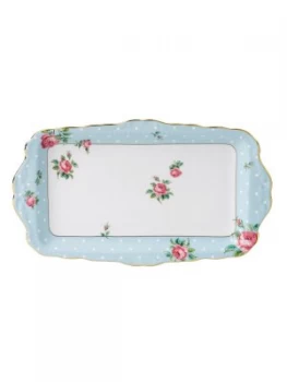 Royal Albert Polka Blue Sandwich Tray Blue