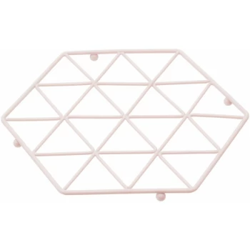 Premier Housewares - Trivets For Kitchen Worktops Pink Finish Iron Cast Trivet For Pan / Pots / Hot Dishes Hexagon Shaped Stand / Stands For Serving