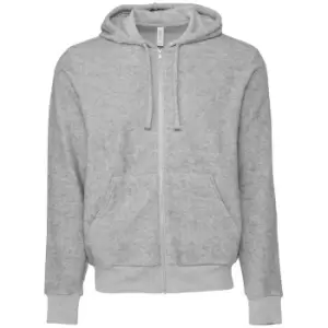 Bella + Canvas Unisex Adult Sueded Full Zip Hoodie (XS) (Athletic Heather Grey)