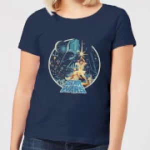 Star Wars Vintage Victory Womens T-Shirt - Navy - S