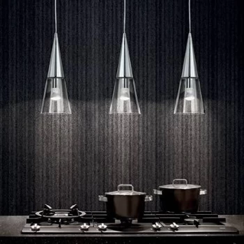 Cono 3 Light Hanging Ceiling Pendant Light Chrome, E14