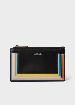 Paul Smith Black 'Signature Stripe' Zip Purse