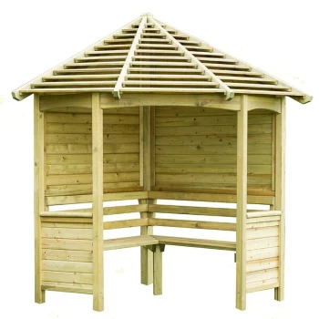 8' x 5' (2.33x1.41m) Forest Tatton Corner Arbour Seat - Pressure Treated