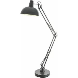 Loops - 1.7m Adjustable Swing Arm Floor Lamp slate grey Free Standing Living Room Light