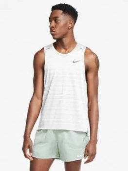 Nike Running Miler Tank, White Size M Men