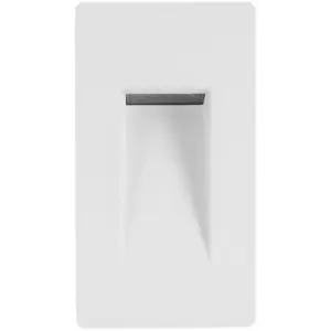 Merano Fayetteville Vertical Outdoor Recessed Wall Lamp Matt White Aluminium, Glass LED 1.5W 118Lm 3000K IP54