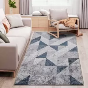 HOMCOM Modern Geometric Grey Area Rug 80X150 Cm