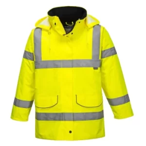 Oxford Weave 300D Womens Class 3 Hi Vis Traffic Jacket Yellow XL