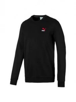 Puma Classics Embossed Crew Sweat - Black/Red , Black/Red, Size L, Men