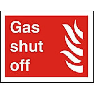 Fire Sign Gas Shut Off Vinyl 15 x 20 cm