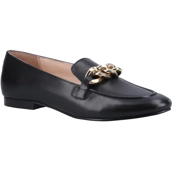 Hush Puppies Womens Harper Chain Leather Loafers UK Size 4 (EU 37) Black HUS773-BLACK-4