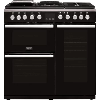 Stoves Precision DX S900DF 90cm Dual Fuel Range Cooker - Black - A/A/A Rated