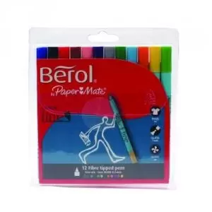 Berol Colour Fine Pen Water Based Ink Assorted Pack of 12 S0672870