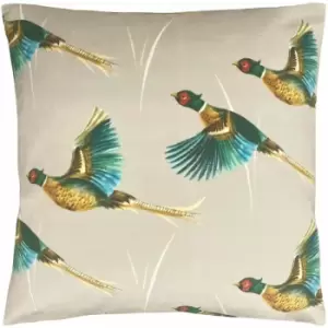 Evans Lichfield Country Flying Pheasants Print Cushion Cover, Mink, 43 x 43 Cm