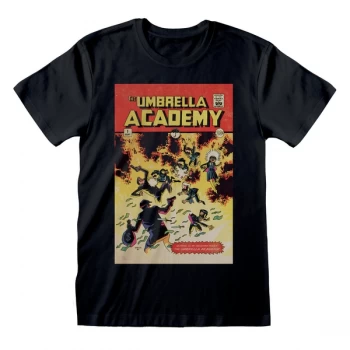 Umbrella Academy - Comic Cover Unisex Large T-Shirt - Black