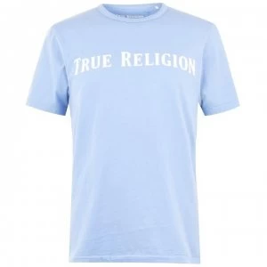 True Religion Script T Shirt - Sky Blue SMU