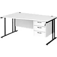 Dams International Wave Desk MC16WLP3KWH 1,600 x 725 x 800 - 990 mm