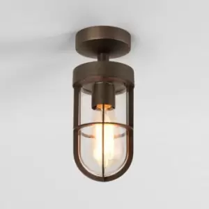 Astro 1 Light Outdoor Semi Flush Ceiling Light Bronze IP44, E27