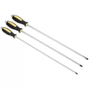 S0843 Extra-Long Hammer-Thru Screwdriver Set 3pc - Sealey