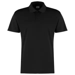 Kustom Kit Mens Micro Mesh Short-Sleeved Polo Shirt (XXL) (Black)