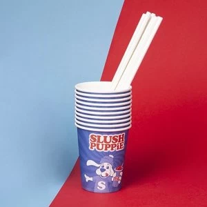 Slush Puppie 9oz Paper Cups x 20 and Straws