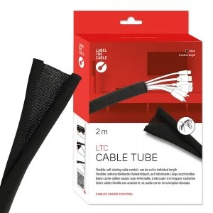 LTC Cable Tube Cable Management Cord Cover Self-Closing & Adjustable Cable Cover (black)