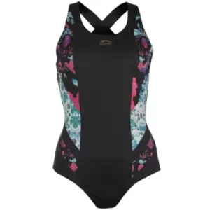 Slazenger Rebecca Adlington Curved X Back Swimsuit Ladies - Black