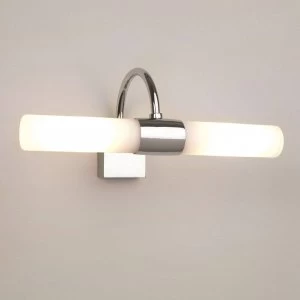 Bathroom Over Mirror Twin Wall 2 Light Polished Chrome IP44, G9