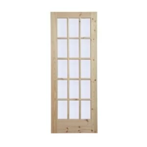 Fully glazed 15 Lite Knotty pine Internal Door H2032mm W813mm